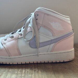 Girl's Air Jordan 1 Mid Pink Sneakers - Size 7Y